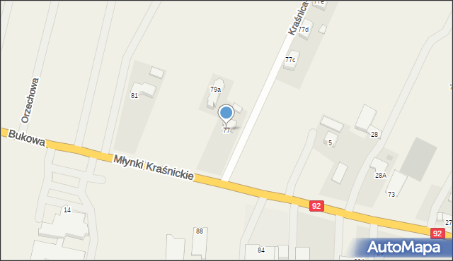 Kraśnica, Kraśnica-Kolonia, 77, mapa Kraśnica