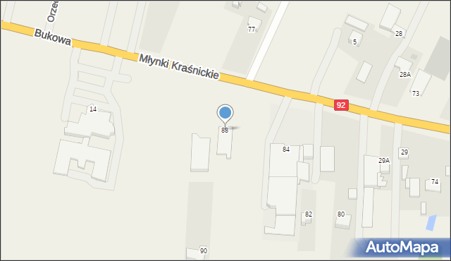 Kraśnica, Kraśnica-Kolonia, 88, mapa Kraśnica