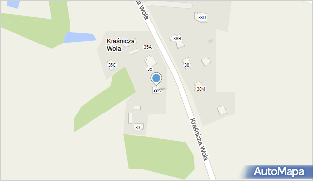 Kraśnicza Wola, Kraśnicza Wola, 33A, mapa Kraśnicza Wola