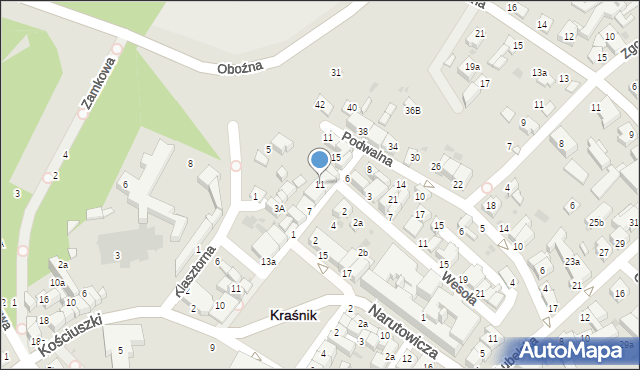 Kraśnik, Krakowska, 11, mapa Kraśnik