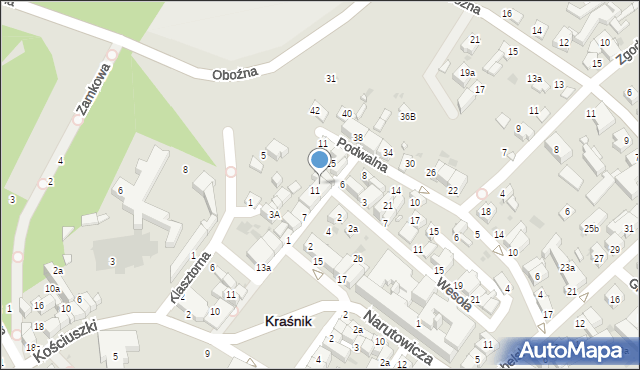 Kraśnik, Krakowska, 13, mapa Kraśnik