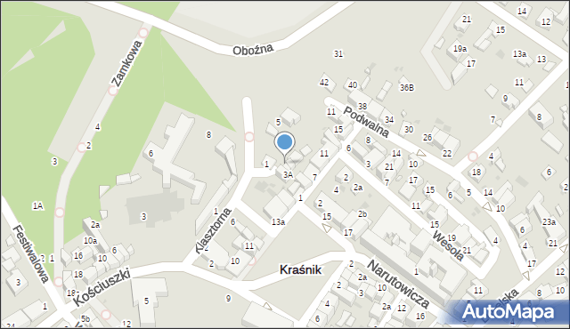 Kraśnik, Krakowska, 5a, mapa Kraśnik