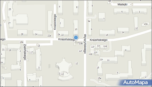 Kraśnik, Krasińskiego Zygmunta, 13a, mapa Kraśnik