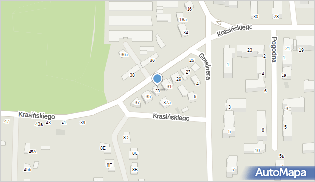 Kraśnik, Krasińskiego Zygmunta, 33, mapa Kraśnik