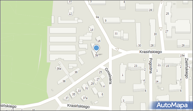 Kraśnik, Krasińskiego Zygmunta, 34, mapa Kraśnik