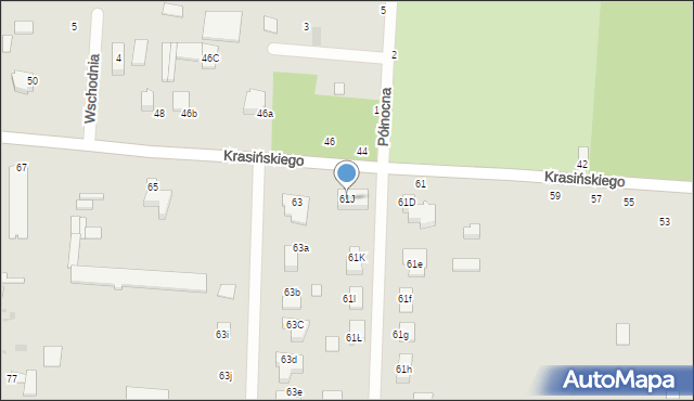 Kraśnik, Krasińskiego Zygmunta, 61J, mapa Kraśnik