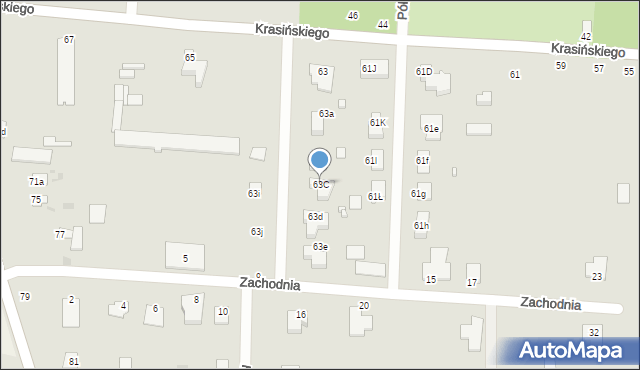 Kraśnik, Krasińskiego Zygmunta, 63C, mapa Kraśnik