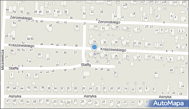 Kraśnik, Kraszewskiego Józefa Ignacego, 33, mapa Kraśnik