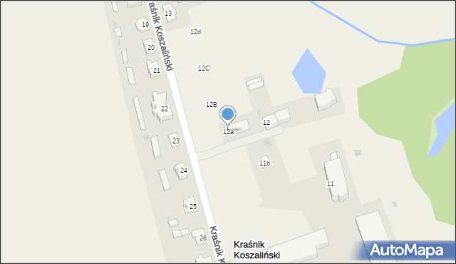 Kraśnik Koszaliński, Kraśnik Koszaliński, 12a, mapa Kraśnik Koszaliński