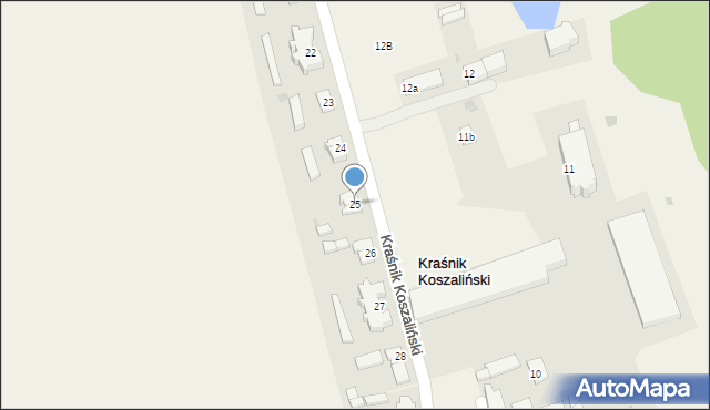 Kraśnik Koszaliński, Kraśnik Koszaliński, 25, mapa Kraśnik Koszaliński