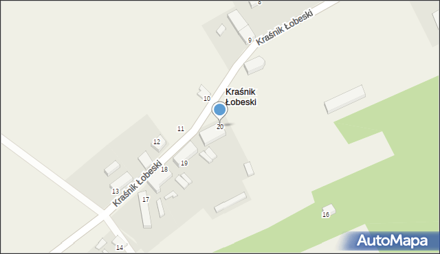 Kraśnik Łobeski, Kraśnik Łobeski, 20, mapa Kraśnik Łobeski