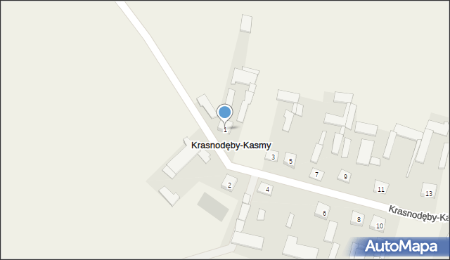 Krasnodęby-Kasmy, Krasnodęby-Kasmy, 1, mapa Krasnodęby-Kasmy