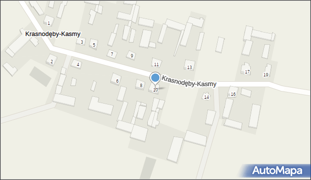 Krasnodęby-Kasmy, Krasnodęby-Kasmy, 10, mapa Krasnodęby-Kasmy