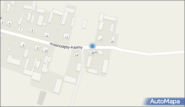 Krasnodęby-Kasmy, Krasnodęby-Kasmy, 16, mapa Krasnodęby-Kasmy