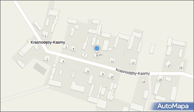 Krasnodęby-Kasmy, Krasnodęby-Kasmy, 9, mapa Krasnodęby-Kasmy