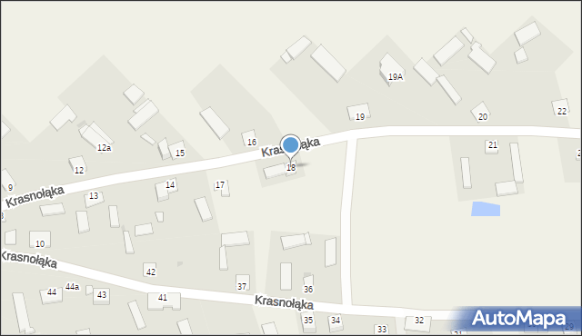 Krasnołąka, Krasnołąka, 18, mapa Krasnołąka