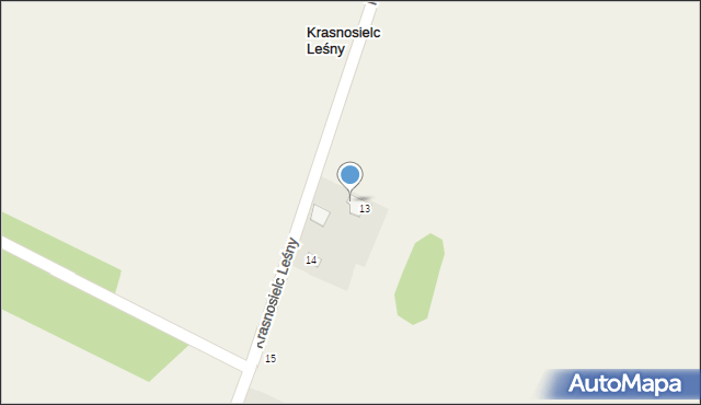 Krasnosielc Leśny, Krasnosielc Leśny, 13A, mapa Krasnosielc Leśny