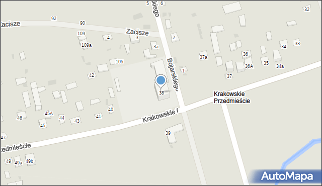 Krasnystaw, Krakowskie Przedmieście, 38, mapa Krasnystaw