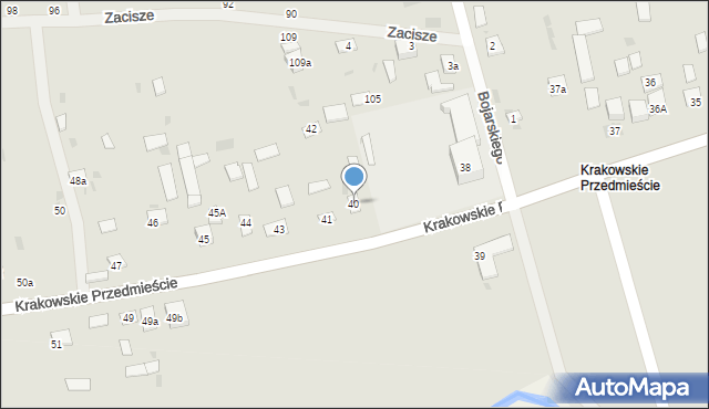 Krasnystaw, Krakowskie Przedmieście, 40, mapa Krasnystaw