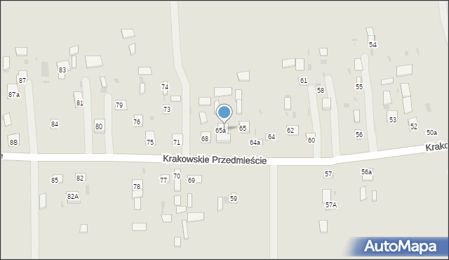 Krasnystaw, Krakowskie Przedmieście, 66A, mapa Krasnystaw