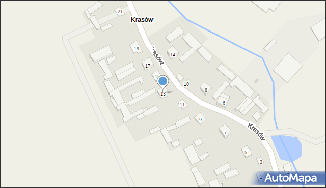 Krasów, Krasów, 13, mapa Krasów