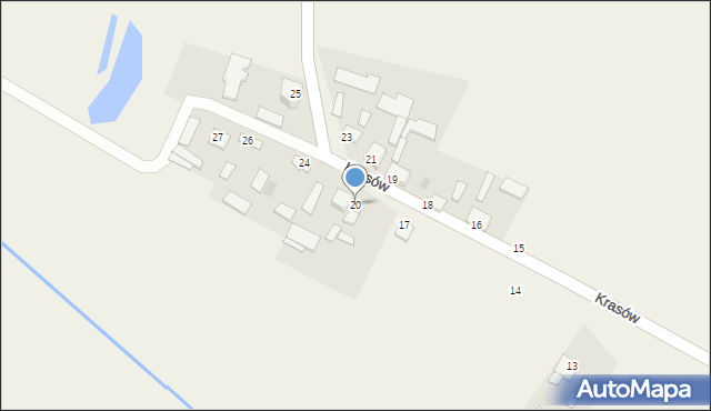 Krasów, Krasów, 20, mapa Krasów