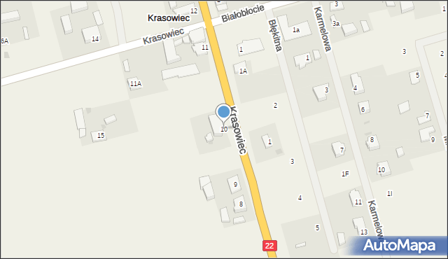 Krasowiec, Krasowiec, 10, mapa Krasowiec