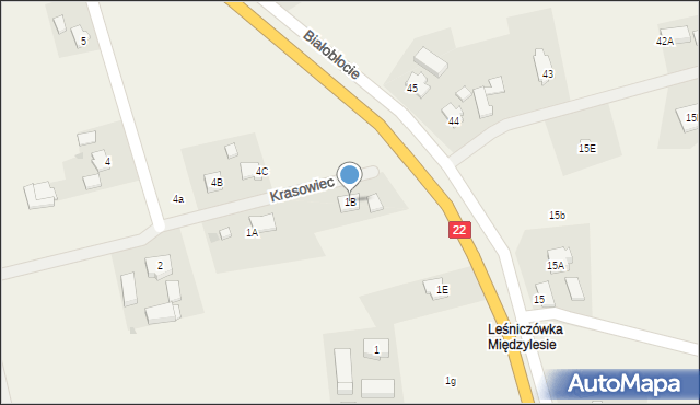 Krasowiec, Krasowiec, 1B, mapa Krasowiec