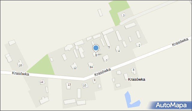 Krasówka, Krasówka, 8, mapa Krasówka