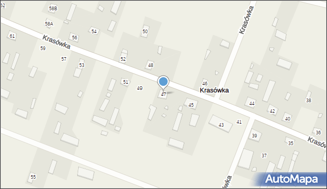 Krasówka, Krasówka, 47, mapa Krasówka