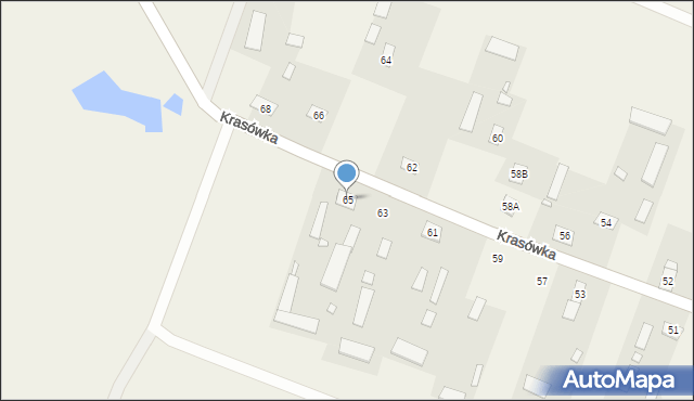 Krasówka, Krasówka, 65, mapa Krasówka