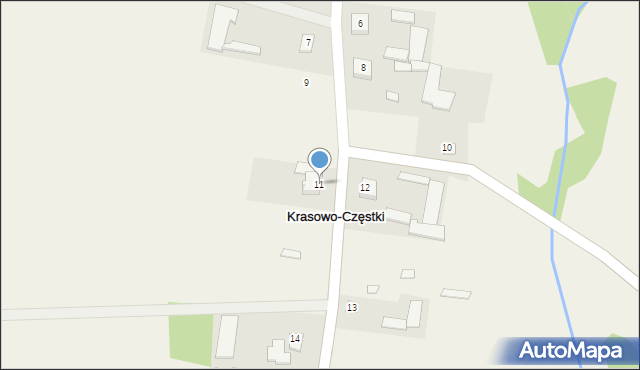 Krasowo-Częstki, Krasowo-Częstki, 11, mapa Krasowo-Częstki