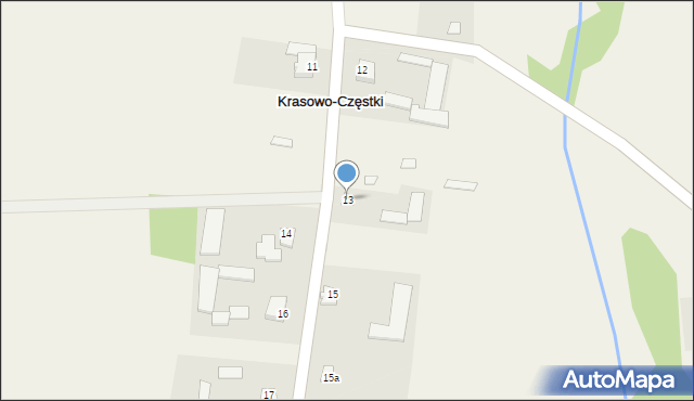 Krasowo-Częstki, Krasowo-Częstki, 13, mapa Krasowo-Częstki