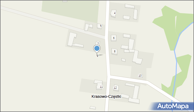 Krasowo-Częstki, Krasowo-Częstki, 9, mapa Krasowo-Częstki