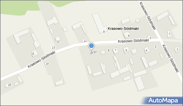 Krasowo-Siódmaki, Krasowo-Siódmaki, 10, mapa Krasowo-Siódmaki