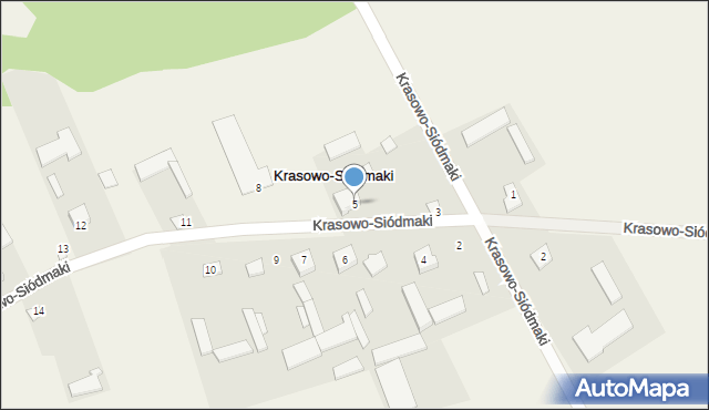 Krasowo-Siódmaki, Krasowo-Siódmaki, 5, mapa Krasowo-Siódmaki