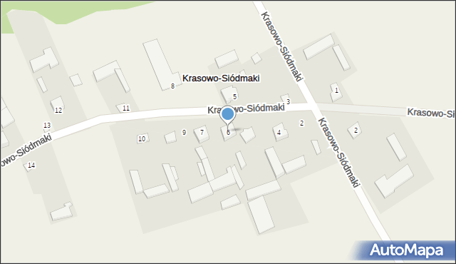 Krasowo-Siódmaki, Krasowo-Siódmaki, 6, mapa Krasowo-Siódmaki