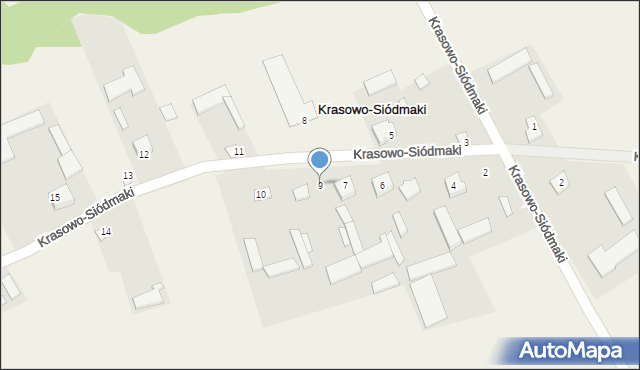 Krasowo-Siódmaki, Krasowo-Siódmaki, 9, mapa Krasowo-Siódmaki