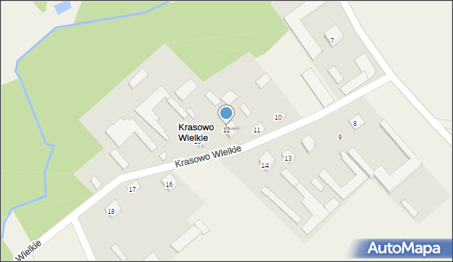 Krasowo Wielkie, Krasowo Wielkie, 12, mapa Krasowo Wielkie