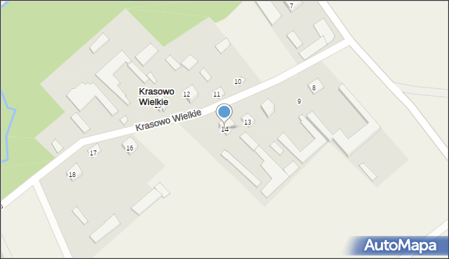 Krasowo Wielkie, Krasowo Wielkie, 14, mapa Krasowo Wielkie