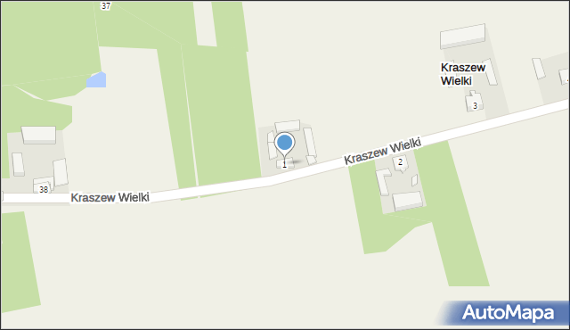 Kraszew Wielki, Kraszew Wielki, 1, mapa Kraszew Wielki