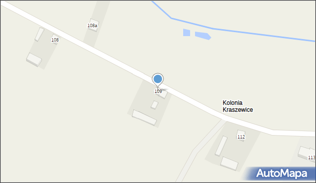 Kraszewice, Kraszewice, 109, mapa Kraszewice