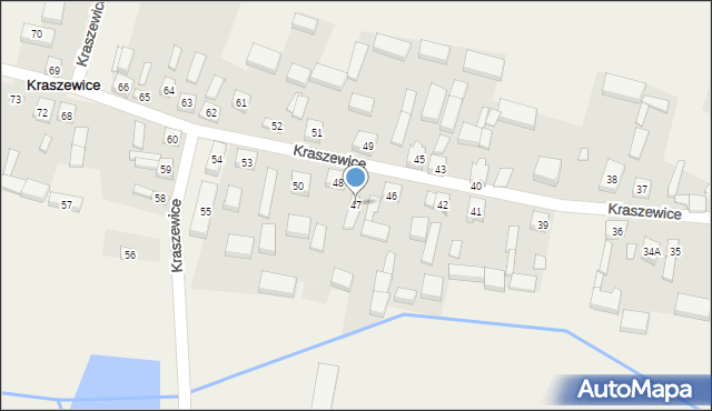 Kraszewice, Kraszewice, 47, mapa Kraszewice