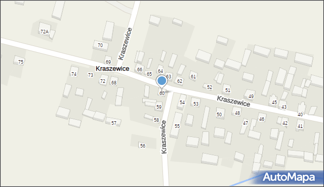 Kraszewice, Kraszewice, 60, mapa Kraszewice