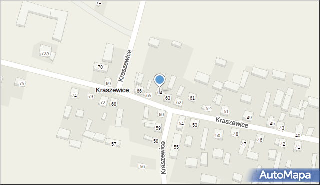 Kraszewice, Kraszewice, 64, mapa Kraszewice