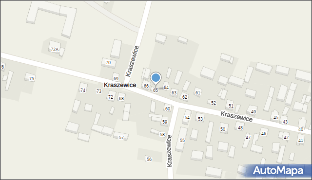 Kraszewice, Kraszewice, 65, mapa Kraszewice