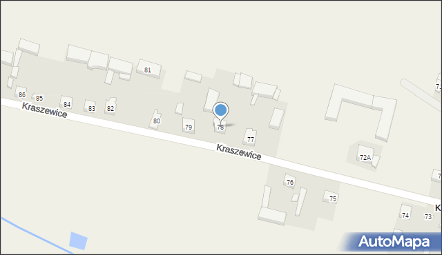 Kraszewice, Kraszewice, 78, mapa Kraszewice