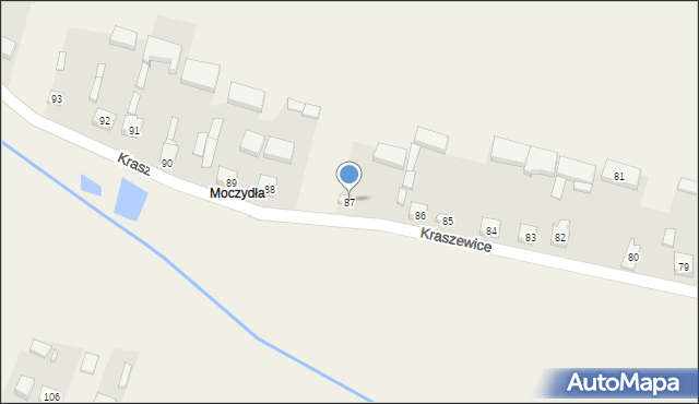 Kraszewice, Kraszewice, 87, mapa Kraszewice