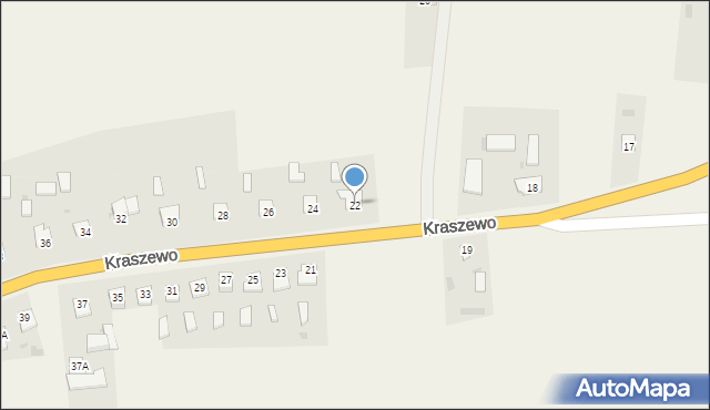 Kraszewo, Kraszewo, 22, mapa Kraszewo