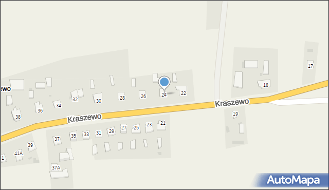 Kraszewo, Kraszewo, 24, mapa Kraszewo